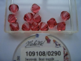 109108/290 - 12 x swarovski 8mm padparadscha rood