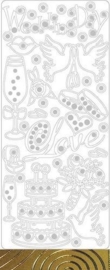 st-762-121001/5122- stickervel wedding1 GOUD 10x23cm