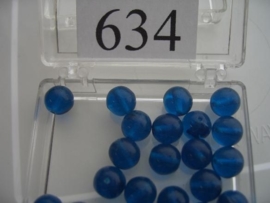 20 stuks 634 Ronde glaskraal 8 mm. donker blauw