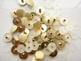 SLK207.B- 40 stuks snaps eyelets mat geribbeld van 9mm goud OPRUIMING