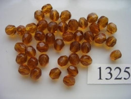 30 stuks tsjechische kristal facet geslepen glaskralen bruin 6x5mm 1325
