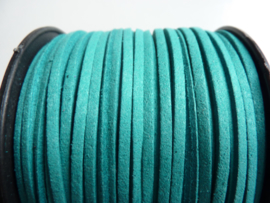 3 meter imitatie suede veter van 3mm breed turquoise