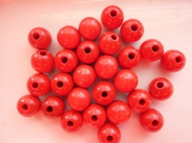 KN6011 225- 30 stuks houten kralen 12mm karmijn rood