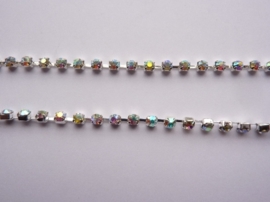 450- 1 meter strass ketting met AA+kwaliteit SS10 2.8mm verzilverd - SUPERLAGE PRIJS!