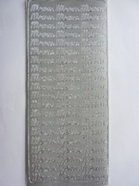 st992- stickervel met tekst menu 10x23cm zilver
