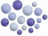 6023 134- 20 stuks houten kralen blauw tinten mix