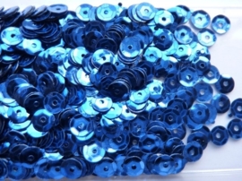 118372/509- 10 gram pailletten 6mm facon blauw/metaal (grote hoeveelheid) SUPERLAGE PRIJS!
