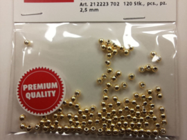 2223 702 - 120 stuks wax parels van 2.5 mm. - goud - premium kwaliteit