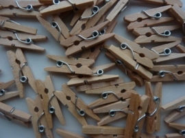 50 stuks mini wasknijpers van 24mm ongelakt blank hout - SUPERLAGE RPIJS!