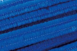 8476 357- 10 stuks chenille draad van 50cm lang en 8mm breed blauw