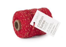 CE501050/0220- 50 meter Vivant katoen koord 2mm rood/goud