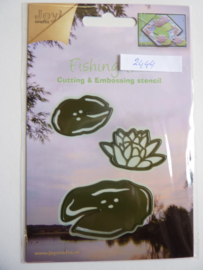 0002444- Joy Crafts stencil Fishing fun - waterlelies - OPRUIMING