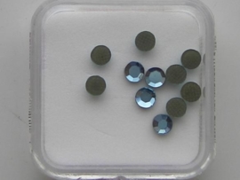 578- 12 x glazen kristalsteentjes plat 3.1mm aquamarine OPRUIMING