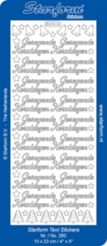 st1087- stickervel met tekst "gezegende kerstdagen" zilver 10x20cm - 130026/0002