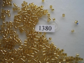 1380- 3mm glazen stiftjes goud 15gr