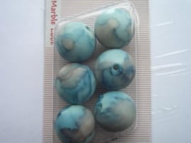 12094/9406KA- 6 x matte 18mm "marble look" blauw/roze