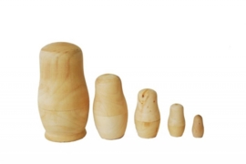 KN2677 0301- houten babuschka set van 5 poppetjes 1-12cm