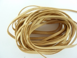 CH.AE - 5 meter echt leren platte veter naturel van 3mm breed -