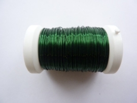 006466 451- 50 meter glanzend metaaldraad 0.50mm donker (smaragd) groen