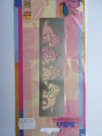 0002513- Nellie`s Sweethearts embossing mal hondjes 14x3.5cm OPRUIMING
