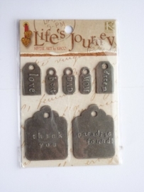 5645- K&Co lifes journey zwaar metalen labels