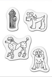 CE001883/3504- clear stamp honden 8x11cm
