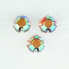 107005/0055- 28 stuks glazen rijg/naai strass steentjes 5mm rond kristal topaz AB