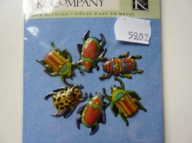 5902- 6 stuks K&Co Donna ingemanson metal art insecten paperclips OPRUIMING