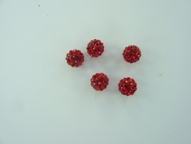 3991.E- 5 stuks A-kwaliteit strass ballen van 8mm rood