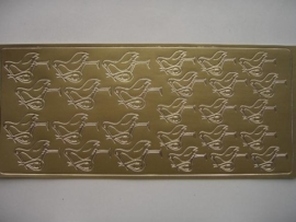 188- ooievaar goud 10x20cm
