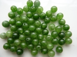 3941- ca. 60 stuks naturel Jade mineraal kralen van 6mm midden groen - SUPERLAGE PRIJS!