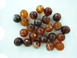 3259 - 25 stuks naturel agaat kralen 8mm facet geslepen gemstone