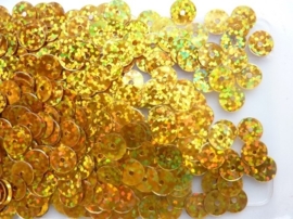 118372/464- 10gram gladde pailletten van 8mm in glitter goud/geel (grote hoeveelheid!)