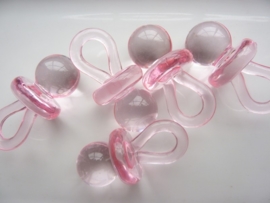 08005 338- 5 stuks decoratie babygirl spenen van 4cm roze