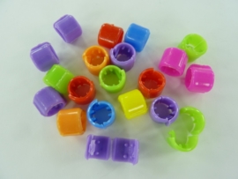 2609- 20 stuks pony beads / haarclip kralenmix 9x7mm 20