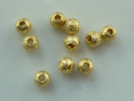 CH.247- 10 stuks metalen stardust kralen 4mm goudkleur - SUPERLAGE PRIJS!