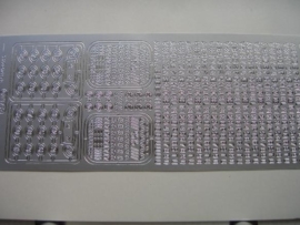 st 115- sticker telefoon front met cijfers zilver 10x20cm