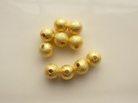 CH.EC225.G- 10 stuks metalen stardust kralen 8mm goudkleur