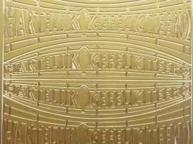 ST.1132- hartelijk gefeliciteerd goud 10x20cm