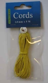 000TH12283/8312- 5 meter waxcord van 1mm dik geel