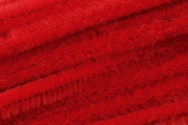 8476 160- 10 stuks chenille draad van 50cm lang en 8mm breed rood