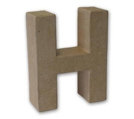 1929 3108- stevige decoratie letter van papier mache - 3D letter H