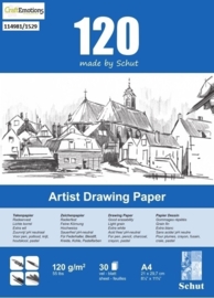 CE114981/1529- 30 vel Schut artist drawing paper 120grams A4 tekenpapier