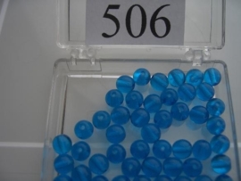 506 Ronde glaskraal 5.5mm. lichtblauw