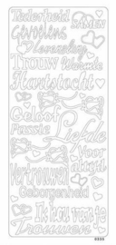 st837- stickervel met diverse liefdes teksten goud 10x23cm  -  121001/0483