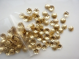 200 x kralenkapjes 7mm goud - SUPERLAGE PRIJS! CH.05-200