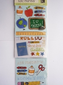 5617- 3 stickervellen K&Co flippuck "school" 12x30cm