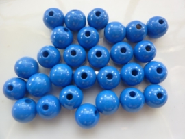 KN6011 233 - 30 stuks houten kralen 12mm blauw