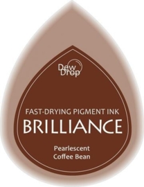 132019/1054- brilliance stempelkussen dew drops pearl coffee 3.5x5cm