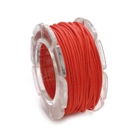 002290/0321- 10 meter waxcord met nylonkern rood 0.6mm dik